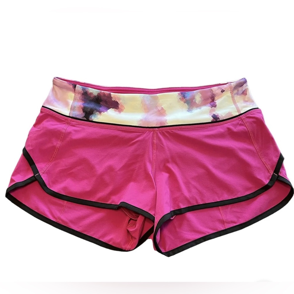 Lululemon Women's Speed Up Raspberry Blooming Pixie Running Athletic Shorts Sz 6